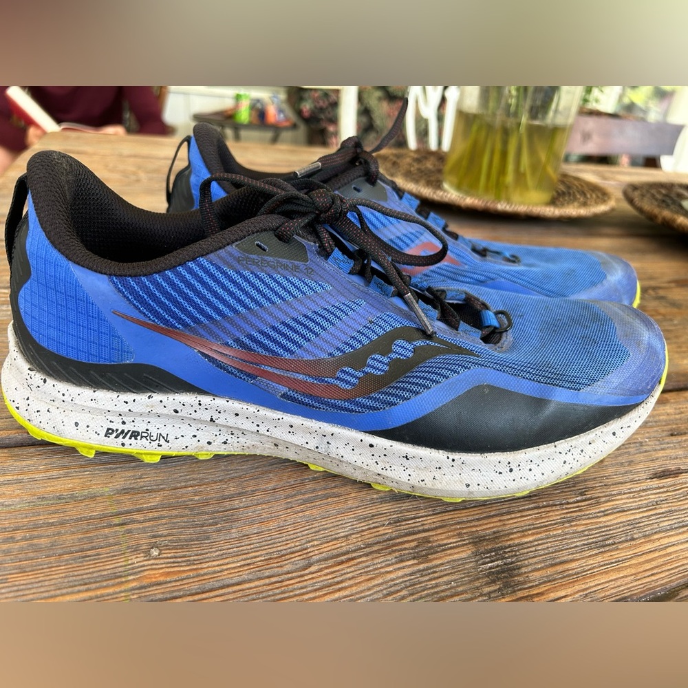 Saucony Peregrine 12 Trail Running Shoe Mens US 10.5 - Blue Raz/Acid Rogue